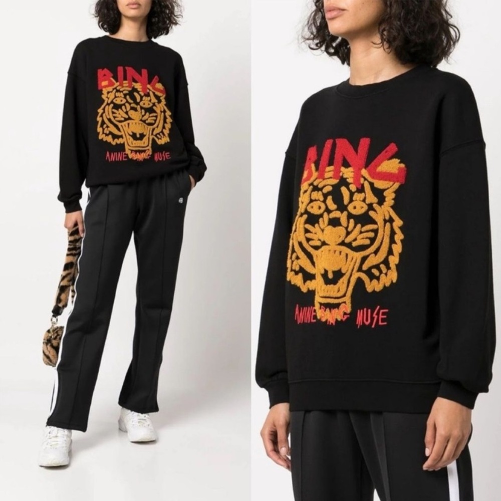 Anine Bing Black Sweatshirt with Graphic